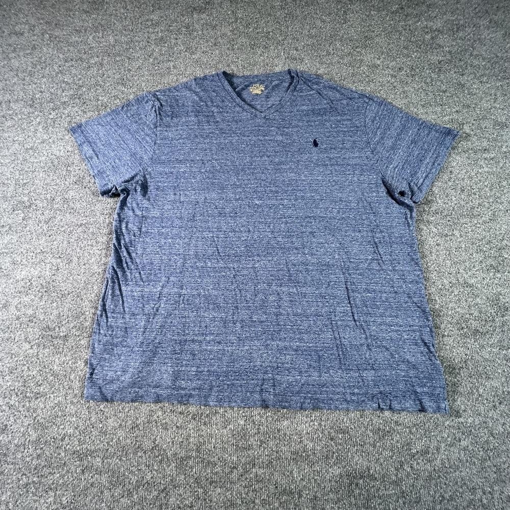 Polo Ralph Lauren Mens 2XL Blue Cotton V-Neck T-Shirt Classic Fit Streetwear